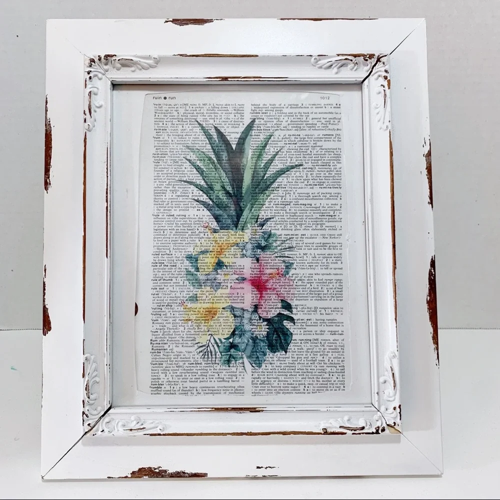 Dictionary Art Print Tropical Pineapple, Vintage Art Print, Dictionary Print